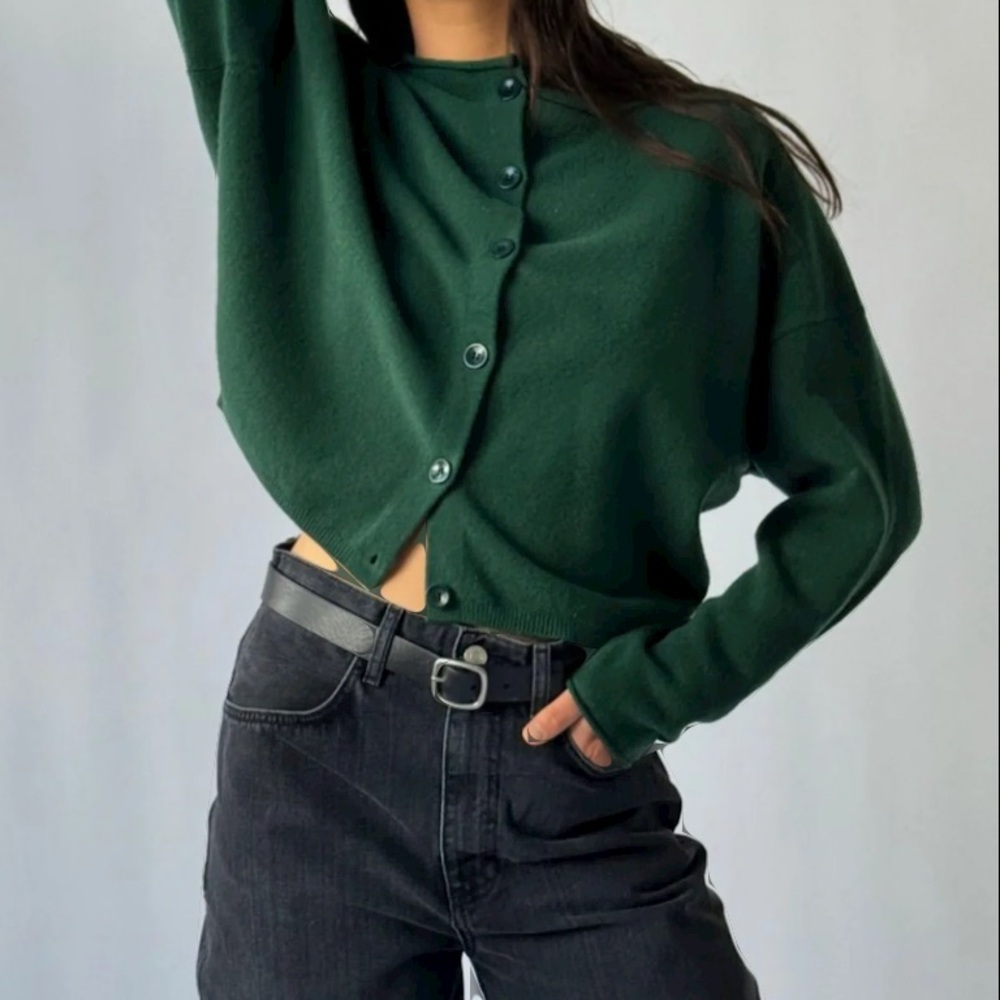 James Street Co Green oversized Perri Cardigan